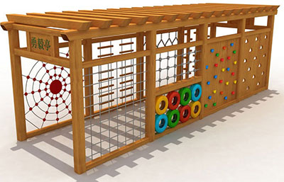 幼兒園長(zhǎng)廊架攀爬訓(xùn)練架組合戶外拓展游樂設(shè)備